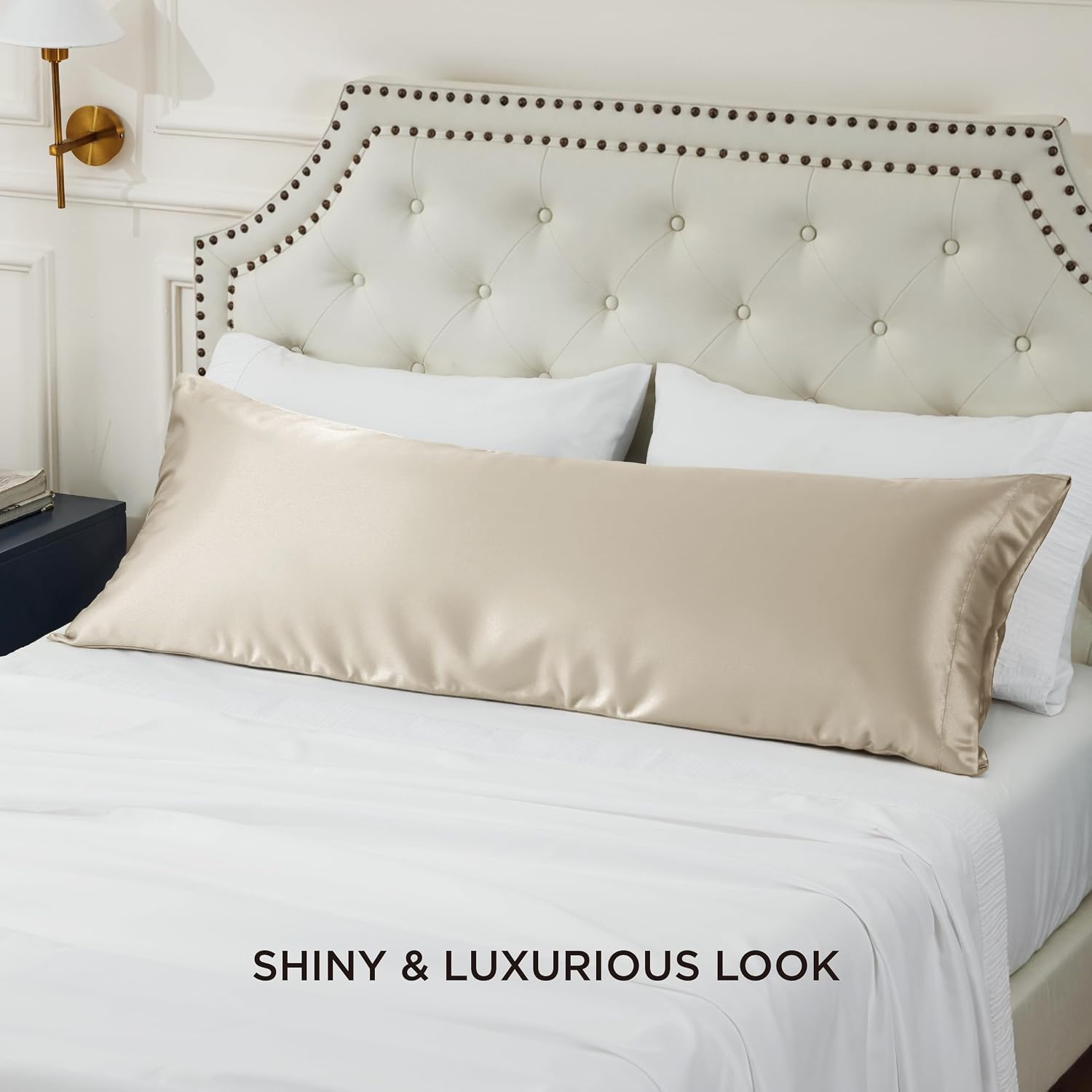 image:imageBedsure Satin Pillowcase Standard Set of 2 Silky Pillow Cases White Similar to Silk Pillow Cases Decorative Covers Room Decor Gifts for Women Men Envelope Closure For Hair Skin 20 x 2615 Khaki