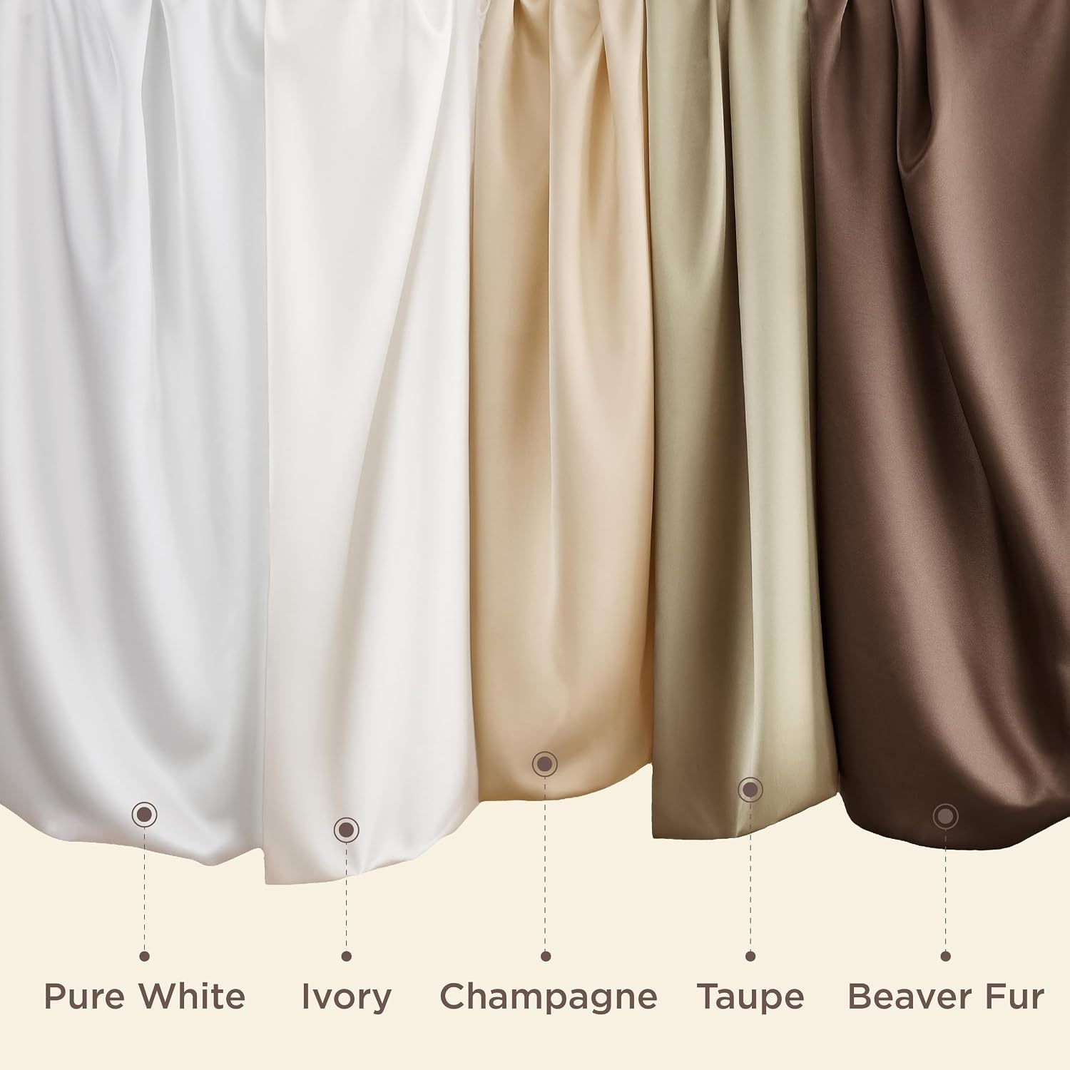 image:imageBedsure Satin Pillowcase Standard Set of 2 Silky Pillow Cases White Similar to Silk Pillow Cases Decorative Covers Room Decor Gifts for Women Men Envelope Closure For Hair Skin 20 x 2608 Ivory