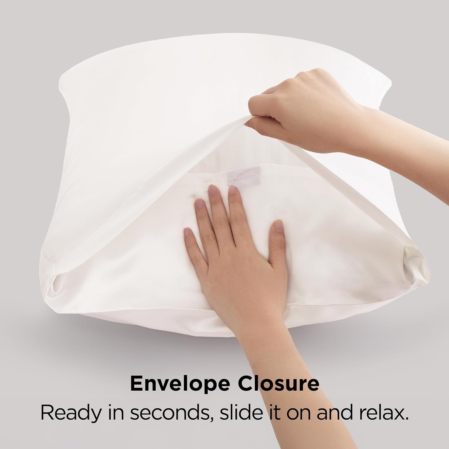 image:imageBedsure Satin Pillowcase Standard Set of 2 Silky Pillow Cases White Similar to Silk Pillow Cases Decorative Covers Room Decor Gifts for Women Men Envelope Closure For Hair Skin 20 x 2608 Ivory