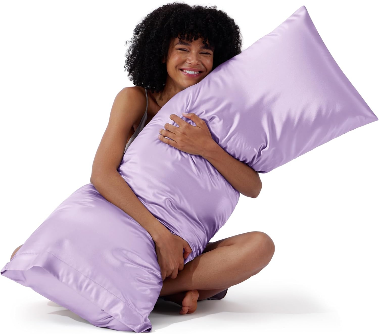 image:imageBedsure Satin Pillowcase Standard Set of 2 Silky Pillow Cases White Similar to Silk Pillow Cases Decorative Covers Room Decor Gifts for Women Men Envelope Closure For Hair Skin 20 x 2620 Lavender