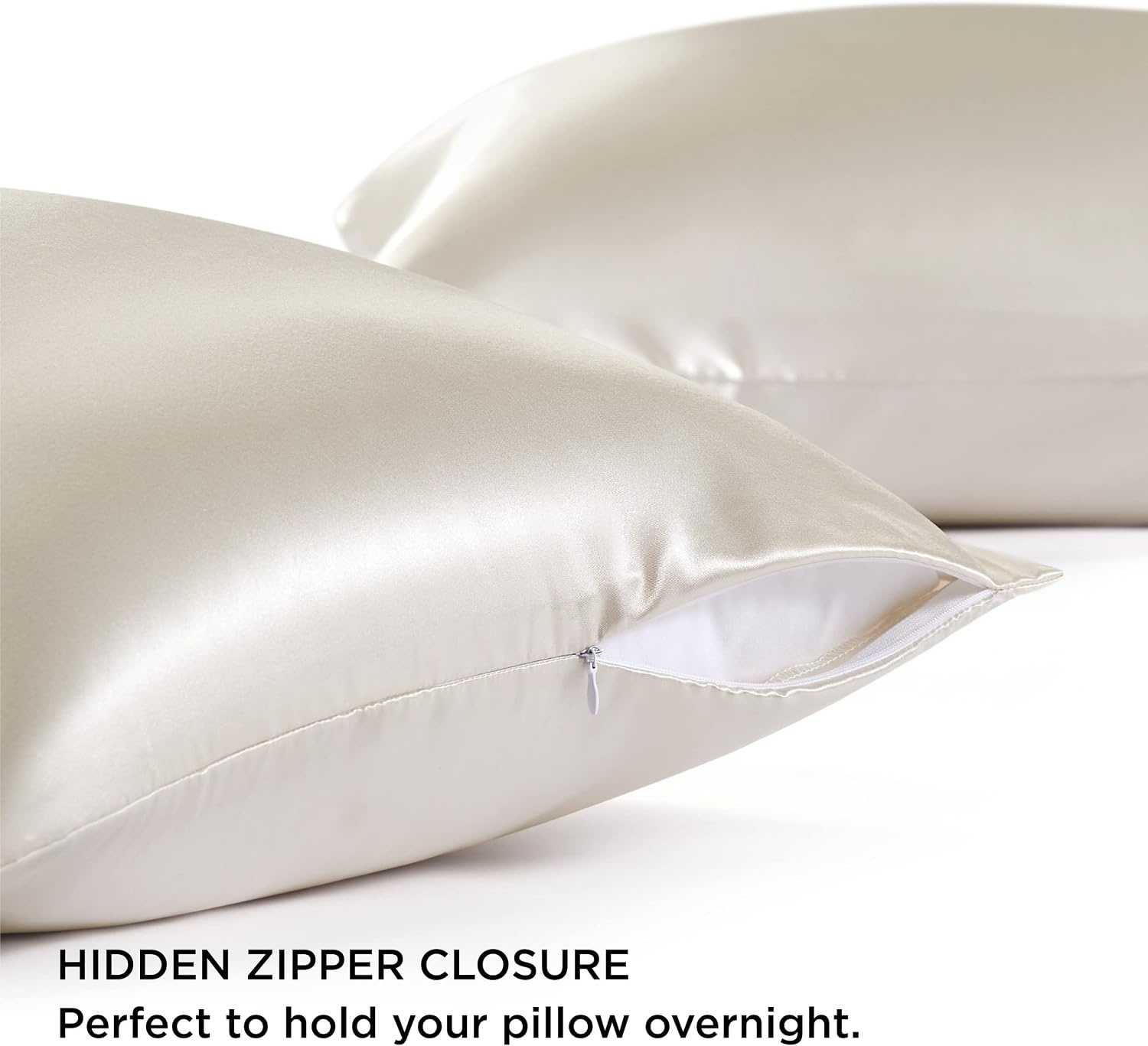 image:imageBedsure Satin Pillowcase with Zipper Similar to Silk Pillow Cases 2 Pack Satin Pillow Cases Queen Silky amp Soft Beige Pillow Covers Hair and Skin Valentines Day Gifts for Women Men 20x30 Inches10 Dusty Rose Zipper