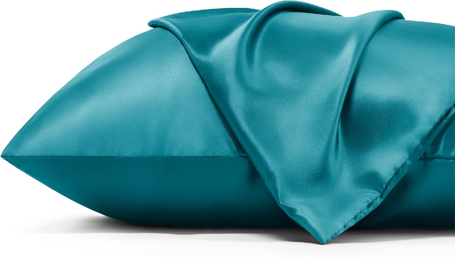 image:imageBedsure Satin Pillowcase with Zipper Similar to Silk Pillow Cases 2 Pack Satin Pillow Cases Queen Silky amp Soft Beige Pillow Covers Hair and Skin Valentines Day Gifts for Women Men 20x30 Inches11 Teal Blue Zipper