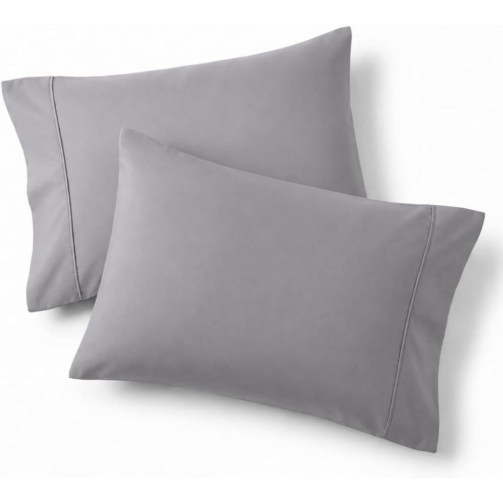 image:imageBedsure Queen Pillow Cases Set of 2  White Brushed Microfiber Pillowcase 2 Pack Super Soft Pillowcase Pillow Shams Covers with Envelope Closure for Kids Wrinkle Fade Resistant 20x30 Inches07  Light Grey