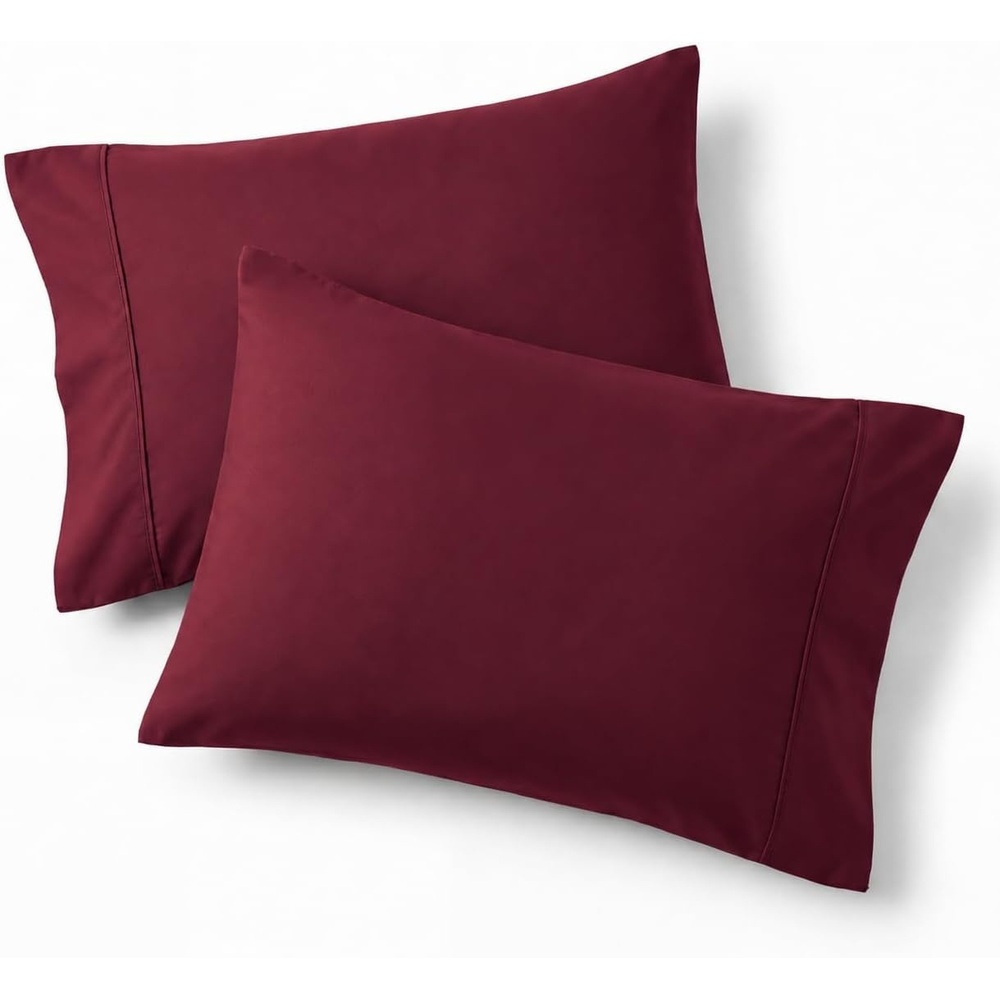 image:imageBedsure Queen Pillow Cases Set of 2 White Brushed Microfiber Pillowcase 2 Pack Super Soft Pillowcase Pillow Shams Covers with Envelope Closure for Kids Wrinkle Fade Resistant 20x30 Inches10 Red