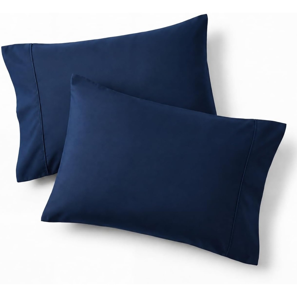 image:imageBedsure Queen Pillow Cases Set of 2 White Brushed Microfiber Pillowcase 2 Pack Super Soft Pillowcase Pillow Shams Covers with Envelope Closure for Kids Wrinkle Fade Resistant 20x30 Inches03 Navy