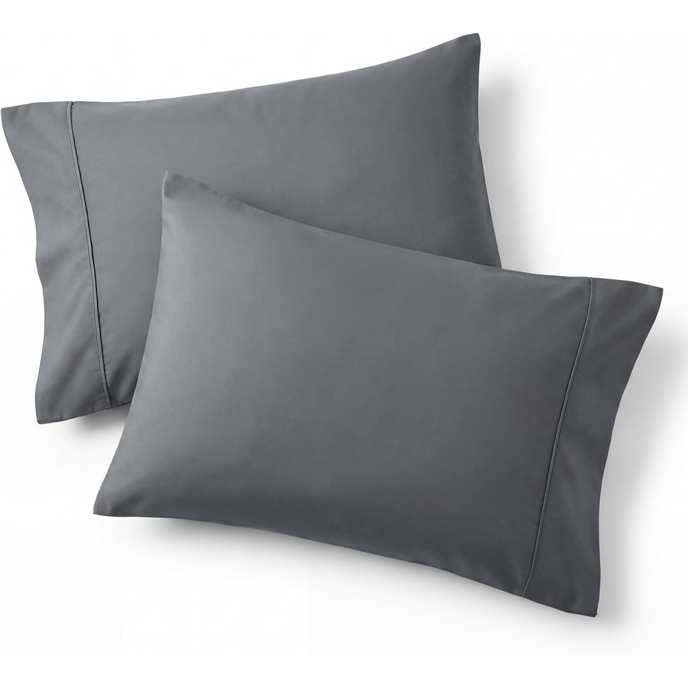 image:imageBedsure Queen Pillow Cases Set of 2 White Brushed Microfiber Pillowcase 2 Pack Super Soft Pillowcase Pillow Shams Covers with Envelope Closure for Kids Wrinkle Fade Resistant 20x30 Inches01 Dark Grey