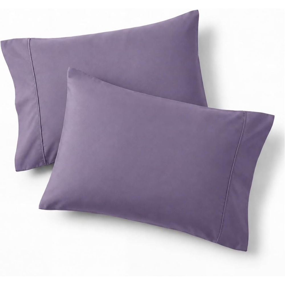 image:imageBedsure Queen Pillow Cases Set of 2  White Brushed Microfiber Pillowcase 2 Pack Super Soft Pillowcase Pillow Shams Covers with Envelope Closure for Kids Wrinkle Fade Resistant 20x30 Inches08  Grayish Purple