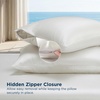 Bedsure Cooling Pillowcase for Hot Sleepers, Silk Like Pillow Case Queen Size Set of 2, Reduce Wrinkles & Frizz-Free Hair, Infused with HA & Ceramides for Skin, Hidden Zipper, Queen, White(01 – White)