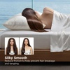 Bedsure Cooling Pillowcase for Hot Sleepers, Silk Like Pillow Case Queen Size Set of 2, Reduce Wrinkles & Frizz-Free Hair, Infused with HA & Ceramides for Skin, Hidden Zipper, Queen, White(01 – White)