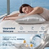 Bedsure Cooling Pillowcase for Hot Sleepers, Silk Like Pillow Case Queen Size Set of 2, Reduce Wrinkles & Frizz-Free Hair, Infused with HA & Ceramides for Skin, Hidden Zipper, Queen, White(03 – Grey)