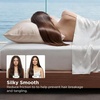 Bedsure Cooling Pillowcase for Hot Sleepers, Silk Like Pillow Case Queen Size Set of 2, Reduce Wrinkles & Frizz-Free Hair, Infused with HA & Ceramides for Skin, Hidden Zipper, Queen, White(02 – Beige)