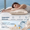 Bedsure Cooling Pillowcase for Hot Sleepers, Silk Like Pillow Case Queen Size Set of 2, Reduce Wrinkles & Frizz-Free Hair, Infused with HA & Ceramides for Skin, Hidden Zipper, Queen, White(02 – Beige)