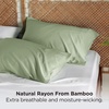 Bedsure King Size Pillow Cases Set of 2, 100% Rayon Derived from Bamboo | Cooling Pillowcases, Similar to Silk Pillow Case Covers with Envelope Closure, PureWoven Bedding, Dark Grey, 20×36 Inches(08 – Sage Green)