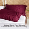 Bedsure King Size Pillow Cases Set of 2, 100% Rayon Derived from Bamboo | Cooling Pillowcases, Similar to Silk Pillow Case Covers with Envelope Closure, PureWoven Bedding, Dark Grey, 20×36 Inches(22-burgundy)