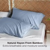 Bedsure King Size Pillow Cases Set of 2, 100% Rayon Derived from Bamboo | Cooling Pillowcases, Similar to Silk Pillow Case Covers with Envelope Closure, PureWoven Bedding, Dark Grey, 20×36 Inches(09 – Light Blue)