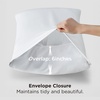 Bedsure King Size Pillow Cases Set of 2, 100% Rayon Derived from Bamboo | Cooling Pillowcases, Similar to Silk Pillow Case Covers with Envelope Closure, PureWoven Bedding, Dark Grey, 20×36 Inches(02 – White)