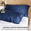 Bedsure King Size Pillow Cases Set of 2, 100% Rayon Derived from Bamboo | Cooling Pillowcases, Similar to Silk Pillow Case Covers with Envelope Closure, PureWoven Bedding, Dark Grey, 20×36 Inches(03 – Navy)