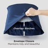 Bedsure King Size Pillow Cases Set of 2, 100% Rayon Derived from Bamboo | Cooling Pillowcases, Similar to Silk Pillow Case Covers with Envelope Closure, PureWoven Bedding, Dark Grey, 20×36 Inches(03 – Navy)