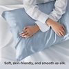 Bedsure King Size Pillow Cases Set of 2, 100% Rayon Derived from Bamboo | Cooling Pillowcases, Similar to Silk Pillow Case Covers with Envelope Closure, PureWoven Bedding, Dark Grey, 20×36 Inches(09 – Light Blue)