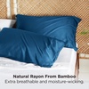 Bedsure King Size Pillow Cases Set of 2, 100% Rayon Derived from Bamboo | Cooling Pillowcases, Similar to Silk Pillow Case Covers with Envelope Closure, PureWoven Bedding, Dark Grey, 20×36 Inches(13 – Teal)
