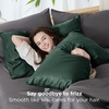 Bedsure King Size Pillow Cases Set of 2, 100% Rayon Derived from Bamboo | Cooling Pillowcases, Similar to Silk Pillow Case Covers with Envelope Closure, PureWoven Bedding, Dark Grey, 20×36 Inches(19 – Forest Green)