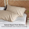 Bedsure King Size Pillow Cases Set of 2, 100% Rayon Derived from Bamboo | Cooling Pillowcases, Similar to Silk Pillow Case Covers with Envelope Closure, PureWoven Bedding, Dark Grey, 20×36 Inches(06 – Beige)