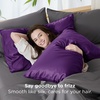 Bedsure King Size Pillow Cases Set of 2, 100% Rayon Derived from Bamboo | Cooling Pillowcases, Similar to Silk Pillow Case Covers with Envelope Closure, PureWoven Bedding, Dark Grey, 20×36 Inches(17 – Purple)