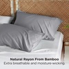 Bedsure King Size Pillow Cases Set of 2, 100% Rayon Derived from Bamboo | Cooling Pillowcases, Similar to Silk Pillow Case Covers with Envelope Closure, PureWoven Bedding, Dark Grey, 20×36 Inches(12 – Silver Grey)