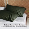 Bedsure King Size Pillow Cases Set of 2, 100% Rayon Derived from Bamboo | Cooling Pillowcases, Similar to Silk Pillow Case Covers with Envelope Closure, PureWoven Bedding, Dark Grey, 20×36 Inches(14 – Olive Green)