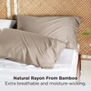 Bedsure King Size Pillow Cases Set of 2, 100% Rayon Derived from Bamboo | Cooling Pillowcases, Similar to Silk Pillow Case Covers with Envelope Closure, PureWoven Bedding, Dark Grey, 20×36 Inches(15 – Simply Taupe)