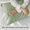 Bedsure King Size Pillow Cases Set of 2, 100% Rayon Derived from Bamboo | Cooling Pillowcases, Similar to Silk Pillow Case Covers with Envelope Closure, PureWoven Bedding, Dark Grey, 20×36 Inches(08 – Sage Green)