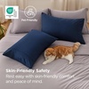 Bedsure Queen Pillow Cases Set of 2 – White Brushed Microfiber Pillowcase 2 Pack, Super Soft Pillowcase, Pillow Shams Covers with Envelope Closure for Kids, Wrinkle, Fade Resistant, 20×30 Inches(03 – Navy)