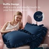 Bedsure Ruffle Pillow Cases Standard Size Set of 2, Black Pillow Shams | 2.7″ French Ruffles, Distressed Vintage Shams, Envelope Closure, Double-brushed Microfiber, 20″ x 26″, Wrinkle Fade Resistant(06 – Navy)