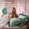 Bedsure Ruffle Pillow Cases Standard Size Set of 2, Black Pillow Shams | 2.7″ French Ruffles, Distressed Vintage Shams, Envelope Closure, Double-brushed Microfiber, 20″ x 26″, Wrinkle Fade Resistant(04 – Iceberg Green)