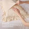 Bedsure Ruffle Pillow Cases Standard Size Set of 2, Black Pillow Shams | 2.7″ French Ruffles, Distressed Vintage Shams, Envelope Closure, Double-brushed Microfiber, 20″ x 26″, Wrinkle Fade Resistant(03 – Beige)