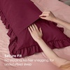 Bedsure Ruffle Pillow Cases Standard Size Set of 2, Black Pillow Shams | 2.7″ French Ruffles, Distressed Vintage Shams, Envelope Closure, Double-brushed Microfiber, 20″ x 26″, Wrinkle Fade Resistant(07 – Red)