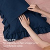 Bedsure Ruffle Pillow Cases Standard Size Set of 2, Black Pillow Shams | 2.7″ French Ruffles, Distressed Vintage Shams, Envelope Closure, Double-brushed Microfiber, 20″ x 26″, Wrinkle Fade Resistant(06 – Navy)
