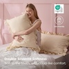 Bedsure Ruffle Pillow Cases Standard Size Set of 2, Black Pillow Shams | 2.7″ French Ruffles, Distressed Vintage Shams, Envelope Closure, Double-brushed Microfiber, 20″ x 26″, Wrinkle Fade Resistant(03 – Beige)