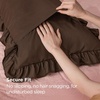 Bedsure Ruffle Pillow Cases Standard Size Set of 2, Black Pillow Shams | 2.7″ French Ruffles, Distressed Vintage Shams, Envelope Closure, Double-brushed Microfiber, 20″ x 26″, Wrinkle Fade Resistant(08 – Brown)