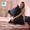 Bedsure Ruffle Pillow Cases Standard Size Set of 2, Black Pillow Shams | 2.7″ French Ruffles, Distressed Vintage Shams, Envelope Closure, Double-brushed Microfiber, 20″ x 26″, Wrinkle Fade Resistant(02 – Black)