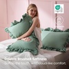 Bedsure Ruffle Pillow Cases Standard Size Set of 2, Black Pillow Shams | 2.7″ French Ruffles, Distressed Vintage Shams, Envelope Closure, Double-brushed Microfiber, 20″ x 26″, Wrinkle Fade Resistant(04 – Iceberg Green)