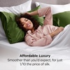 Bedsure Satin Pillowcase Standard Set of 2, Silky Pillow Cases, White | Similar to Silk Pillow Cases, Decorative Covers, Room Decor, Gifts for Women Men, Envelope Closure, For Hair Skin, 20″ x 26″(26 – Moss)