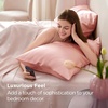 Bedsure Satin Pillowcase Standard Set of 2, Silky Pillow Cases, White | Similar to Silk Pillow Cases, Decorative Covers, Room Decor, Gifts for Women Men, Envelope Closure, For Hair Skin, 20″ x 26″(21 – Peach Pink)
