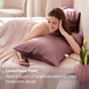 Bedsure Satin Pillowcase Standard Set of 2, Silky Pillow Cases, White | Similar to Silk Pillow Cases, Decorative Covers, Room Decor, Gifts for Women Men, Envelope Closure, For Hair Skin, 20″ x 26″(12 – Nostalgia Rose)