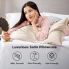 Bedsure Satin Pillowcase Standard Set of 2, Silky Pillow Cases, White | Similar to Silk Pillow Cases, Decorative Covers, Room Decor, Gifts for Women Men, Envelope Closure, For Hair Skin, 20″ x 26″(03 – Beige)