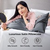 Bedsure Satin Pillowcase Standard Set of 2, Silky Pillow Cases, White | Similar to Silk Pillow Cases, Decorative Covers, Room Decor, Gifts for Women Men, Envelope Closure, For Hair Skin, 20″ x 26″(28 – Space Grey)
