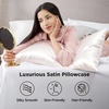 Bedsure Satin Pillowcase Standard Set of 2, Silky Pillow Cases, White | Similar to Silk Pillow Cases, Decorative Covers, Room Decor, Gifts for Women Men, Envelope Closure, For Hair Skin, 20″ x 26″(08 – Ivory)