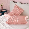 Bedsure Satin Pillowcase Standard Set of 2, Silky Pillow Cases, White | Similar to Silk Pillow Cases, Decorative Covers, Room Decor, Gifts for Women Men, Envelope Closure, For Hair Skin, 20″ x 26″(21 – Peach Pink)