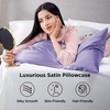 Bedsure Satin Pillowcase Standard Set of 2, Silky Pillow Cases, White | Similar to Silk Pillow Cases, Decorative Covers, Room Decor, Gifts for Women Men, Envelope Closure, For Hair Skin, 20″ x 26″(14 – Lilac)