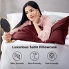 Bedsure Satin Pillowcase Standard Set of 2, Silky Pillow Cases, White | Similar to Silk Pillow Cases, Decorative Covers, Room Decor, Gifts for Women Men, Envelope Closure, For Hair Skin, 20″ x 26″(18 – Burgundy)